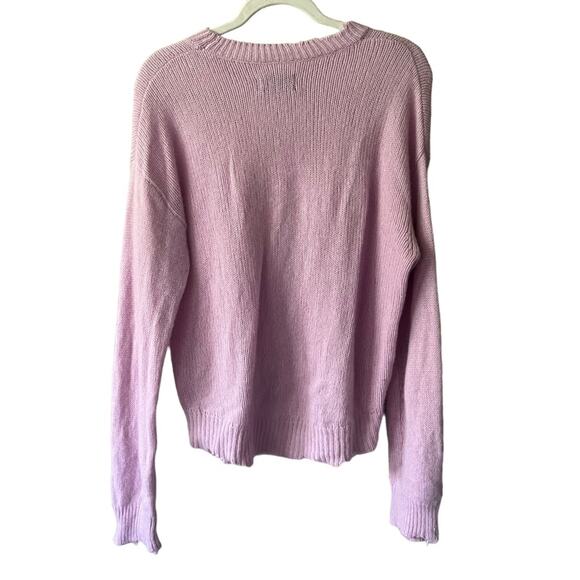 RTA Revolve Slightly Distressed Cashmere Sweater Top in Purple Haze Size Medium - Picture 3 of 11